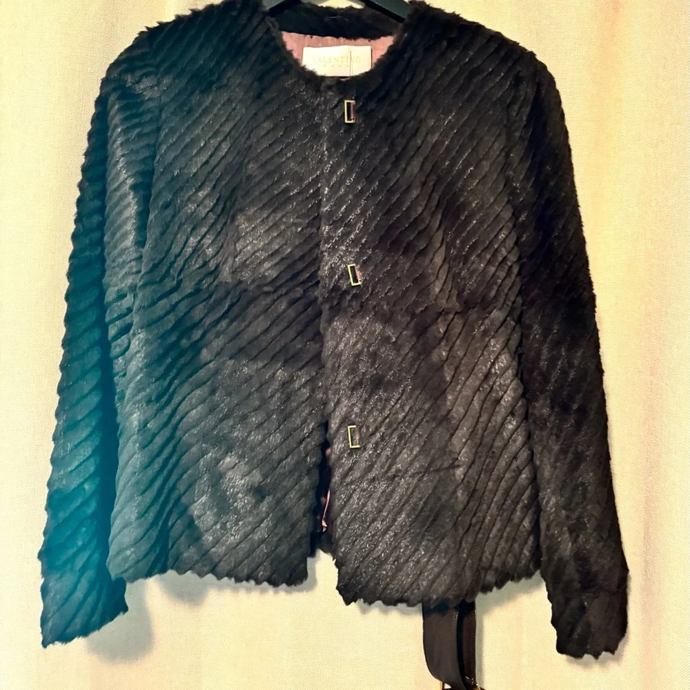 Valentino Brown Rabbit Jacket - Picture 2 of 6